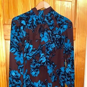 Beautiful blue and brown blouse